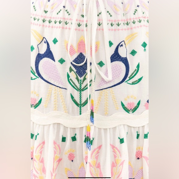 FARM RIO SUMMER GARDEN EMBROIDERED MAXI SKIRT - Picture 4 of 4